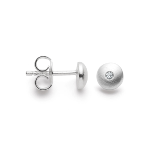 bastian silber ohrsteckr basic diamant matt