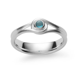 bastian Silber Ring Azure Rain London Blue Topas